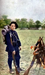 A francia hegyi csapatok katonája a marne-i csata során Párizstól keletre, 1914. szeptember (autokróm)